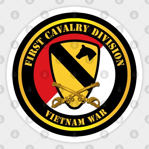 1st Cavalry Div - Red White - Vietnam War Sticker by twix123844